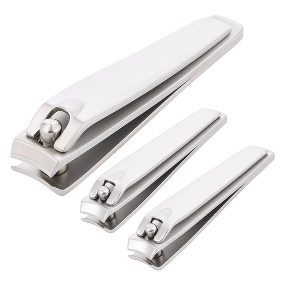 Nail Clippers for Men and Women - 3 Pcs Set with Comfortable Trims & Compact Size, Toenail Clippers & Fingernail Clipper with Double-Edged 420 Stainless Steel Blade, 360° Rotating Handle and Arc-shap