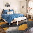 thumbnail image 4 of Area Rug Black Modern Rug for Living Room Indoor Abstract Waves Printed Rugs for Bedroom Soft Dining Room Low Pile Carpet Non-Slip Rug for Home Office-3' x 5', 4 of 7