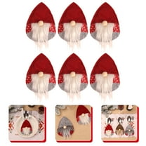 ULTNICE 6Pcs Spoon Holder Christmas Silverware Holder Red Faux Fur Decoration for Family