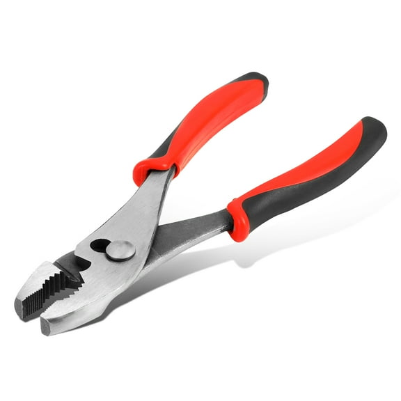 8 inch Slip Joint Pliers - Durable Jaws Pliers w/ Milled Teeth, Rubberized Non-Slip Handle