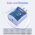thumbnail image 5 of iPhone Charger - 2 Pack 20W PD USB C Wall Charger with 6ft Fast Charging Cable Compatible with iPhone 14/13/12/11 Purple, 5 of 8