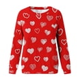 thumbnail image 4 of Aboser Womens Shirts Valentines Day Idea Gift Pink Heart Graphic Shirt Y2k Long Sleeve Tops for Women Oversized Sweatshirt Casual Round Neck Pullover Blouse, 4 of 5