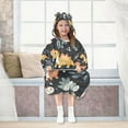 thumbnail image 7 of FORMRS Wearable Blanket Hoodie with Sleeves for Kids Cozy Flannel Sweatshirt, Orange Dinosaur, 7 of 7