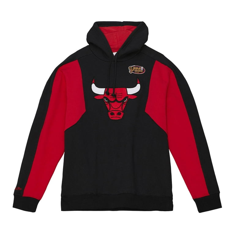 Men's Mitchell Ness Black Chicago Bulls Color Block Fleece
