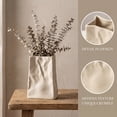 thumbnail image 2 of Unique Bargains Modern Ceramic Inch Matte Flower Ribbed Vase Brown 5.0" x 2.8" x 6.7", 2 of 6