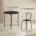 thumbnail image 3 of HOMCOM Dining Table Set for 4 Space Saving Kitchen Table and Chairs Black, 3 of 10