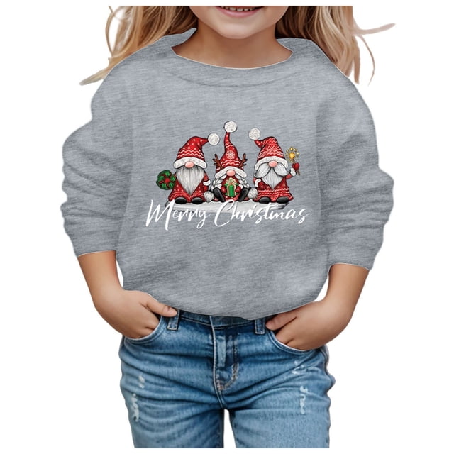 Chandails à Capuchon & Chandails en Molleton pour Filles Mignon Graphique Manches Longues Pulls Doux pour Enfants Haut Confortable Vêtements pour Filles