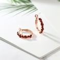 thumbnail image 4 of Gem Stone King 18K Rose Gold Plated Silver Red Garnet Hoop Earrings for Women (3.86 Cttw, Gemstone January Birthstone, Round 4MM and 3MM), 4 of 4
