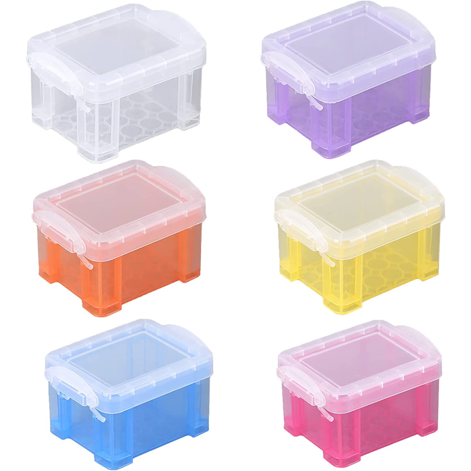  EXCEART 80 Pcs Small to go containers with lids Small Plastic  Container Small containers Small Bead containers Small Jewelry case Desk  Organizers Drawers Accessories Container Box
