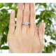 thumbnail image 2 of JeenMata Conjunto Nupcial de Moissanita de Corte Princesa de 2 Quilates - Conjunto Nupcial - Anillo con Engaste en Canal - Anillo Exclusivo - Oro Blanco de 18 K sobre Plata, 2 of 5