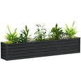 thumbnail image 1 of Outsunny 8x1.3x1.5ft Galvanized Raised Garden Bed, Open Bottom, Dark Grey, 1 of 6