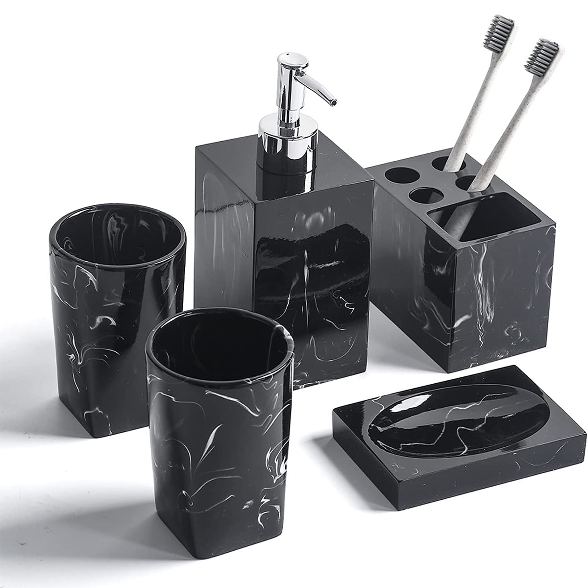 5Piece Bathroom Counter Top Accessory SetBathroom Accessories Set