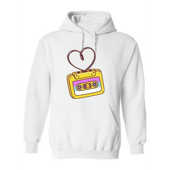Heart Shape Cassette Hoodie Women -Image by Shutterstock, Female 3X-Large
