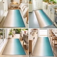 thumbnail image 5 of 2x6ft Area Rug,Teal to Khaki Gradient Art Washable Large Rugs Soft Non-Slip Floor Rug Turquoise Watercolor Style Non-Shedding Indoor Carpets for Living Room Bedroom Home Office Nursery, 5 of 9