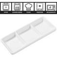 thumbnail image 4 of ABCISI 4Pcs White Ceramic Divided Serving Tray, Condiment Serving Tray, 3-Compartment Appetizer Platter for Snacks Sauces and Condiments, Ideal for Parties and Gatherings, 4 of 9