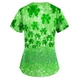 thumbnail image 4 of Fashion Tees for Womens Holiday Scrub Tops St. Patrick's Day Print Short Sleeve V Neck Tops Nursing Working Uniform, 4 of 4