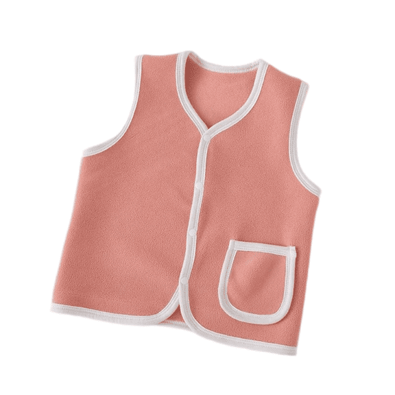 YunPes Baby Boys Girls Fuzzy Fleece Vest Thick Warm Button Down Sleeveless Jacket Toddler Cute Thermal Waistcoat with Pocket