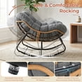 thumbnail image 4 of Pirecart Rocking Papasan Chair, Oversized Padded Lounge Rocker with Cushion, Large Indoor / Outdoor Rocking Recliner for Living Room/Porch/Garden, Dark Gray, 4 of 10