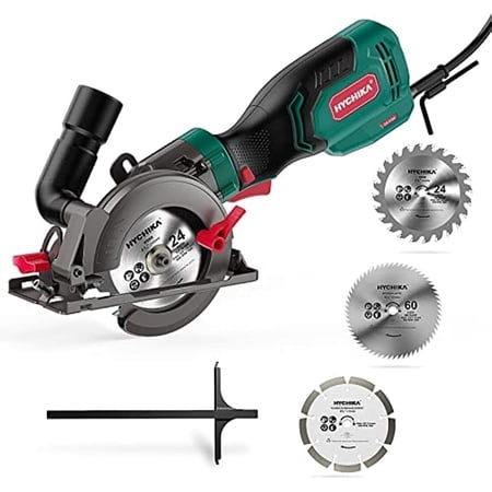 HYCHIKA Electric Mini Circular Saw 750W 3500RPM Handheld Cutting Tool Kit 3Blade