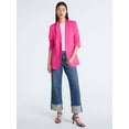thumbnail image 2 of Scoop Women's and Women's Plus One Button Linen Blend Blazer, Sizes XS-4X, 2 of 4