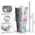 thumbnail image 6 of 30oz Pioneer Flower Tumblers Stainless Steel Tumbler with Lid and Straw,Vacuum Insulated Double Wall Travel Tumbler Cups Mug with Cleaning Brush for Coffee,Tea, 6 of 7