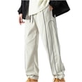 thumbnail image 1 of Pantalones largos para hombre, estilo exterior, a la moda, impermeables, lisos, informales, con cintura elástica y bolsillos, pantalones cargo para hombre., 1 of 6