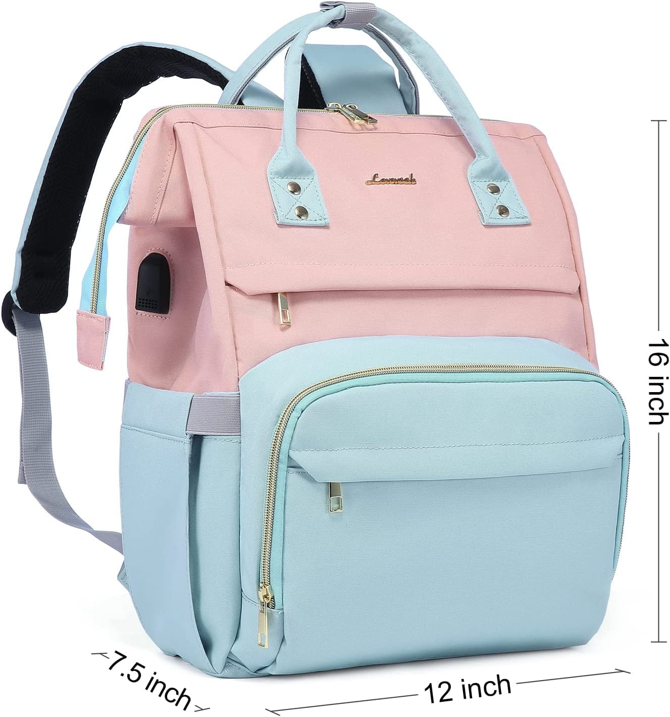 Lovevook Laptop Bag 15.6", Women Work Computer Bag Teacher Nurse Backpack Purse with USB, Waterproof Travel Backpack College Bookbag