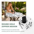 thumbnail image 4 of Round Outdoor Tablecloth with Umbrella Hole and Zipper, Black Palm Tree Tablecloth with Elastic Waterproof, Tropical Summer Botanical Forest Modern Patio Table Covers for 55" - 60" Pool Tables, 4 of 9