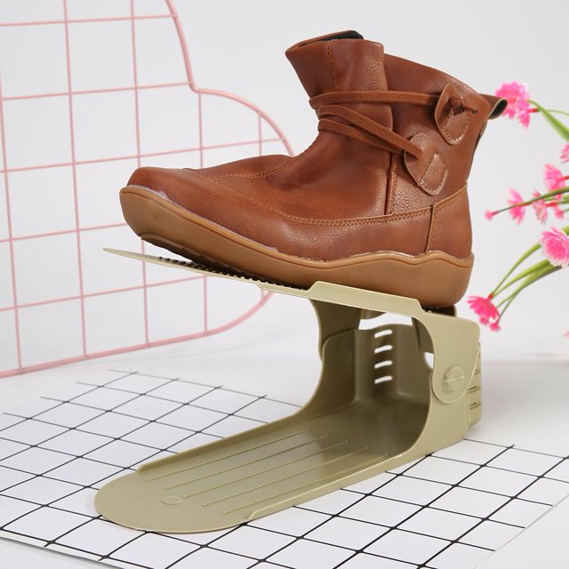 Zapatero de almacenamiento de limpieza de doble capa organizador de soporte de zapatos para el hogar (café Ndcxsfigh Nuevos Originales