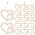 thumbnail image 1 of Wood Crafts For Diy Wooden Heart Embellishments Craft Enthusiasts Light Yellow 10.00X8.80X0.20CM Diy Craft 30Pcs, 1 of 4