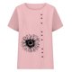 thumbnail image 3 of Camiseta Casual de Manga Corta con Botón de Cuello Redondo de las Mujeres, Tops Cortos para las Mujeres, 3 of 3