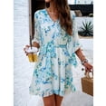 thumbnail image 4 of YNIQUE Women's Fashion Casual Loose V-Neck Half-Sleeved Floral Print Dress, 4 of 7