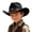Black1, variant on Kids Cowboy Hat Western Felt Style, Adjustable Cowboy Hats for Boys Girls, Classic Rodeo Party Accessory, Ages 6-12