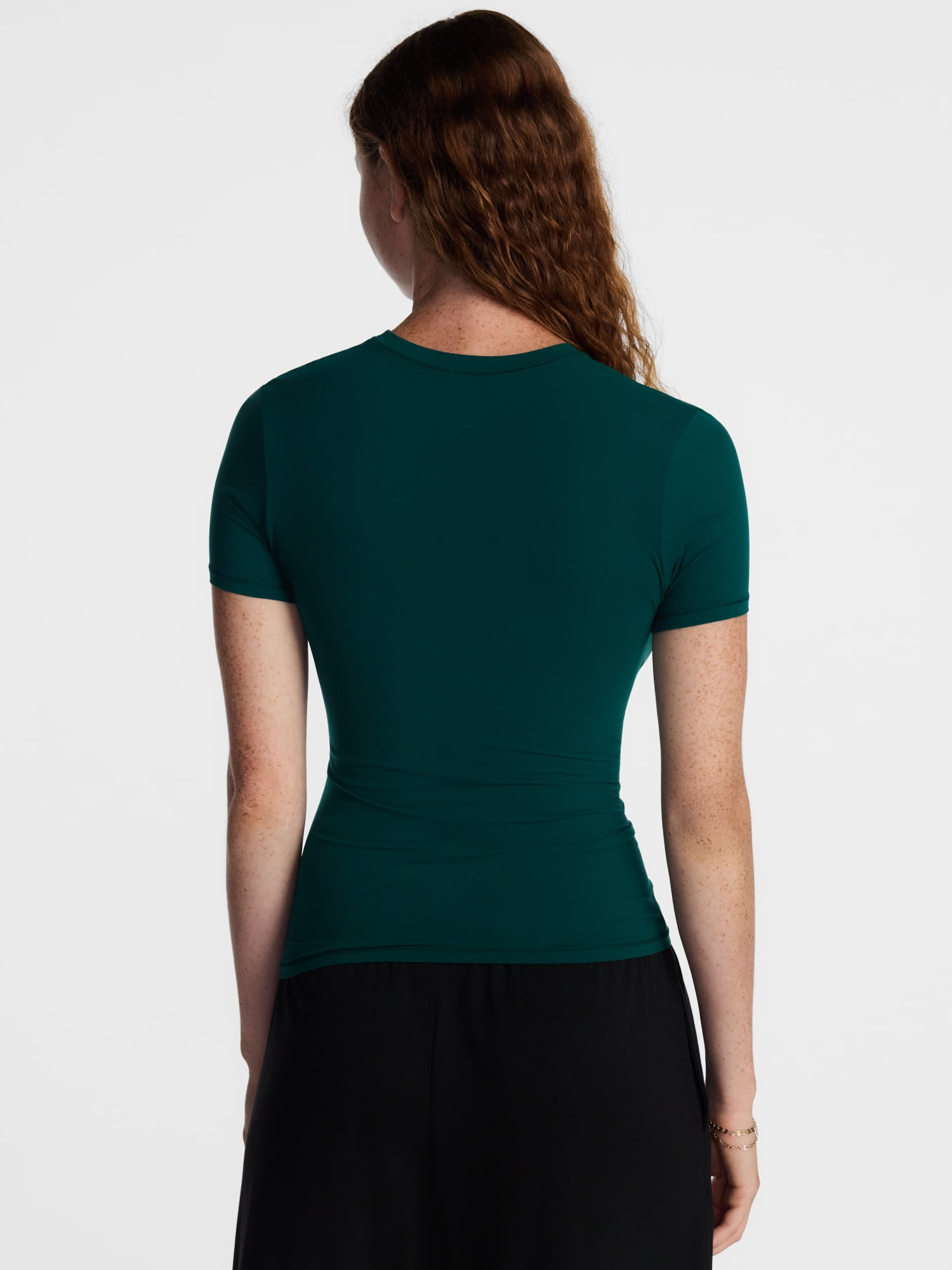 No Boundaries Fit Stretch Tee with Short Sleeves, Women's XS-XXXL