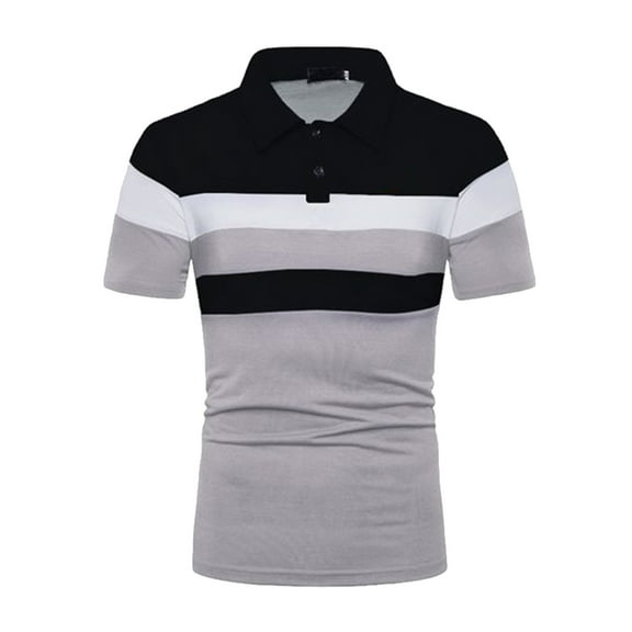 Sngxgn Men's Short Sleeve Sport Polo Shirt(Dark Gray,L)