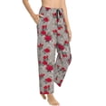 thumbnail image 2 of Naloa Rose Flowers Print Women’s Ultra-Soft Comfy Pajama Lounge Pants with Pockets & Drawstring, 2 of 8
