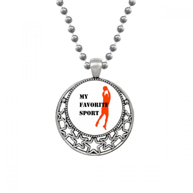 Colliers Pendentifs de Basketball Équilibrés Entraînement Physique Rétro Lune Étoiles Bijoux