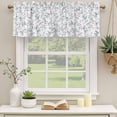 thumbnail image 3 of 2 Pack Valances for Windows, Spring Flowers Window Valances for Living Room/Bedroom/Bathroom, Blue Pink Floral Leaves Pastoral Botanical Light Filtering Kitchen Curtain Valance 42"W x12" L, 3 of 9