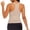Beige, variant on Workout Tank Tops Woman Vertical Ribbed Deep U-neck Neckline-refining Neck-lengthening Elegant Sleeveless,Sizes XS-XL