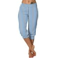 thumbnail image 3 of Yxbdin Striped Capri Pants for Women Plus Size Tummy Control Yoga Pant High Waisted Workout Leggings for Athletic Exercise Sky Blue XL, 3 of 7