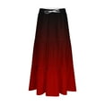 thumbnail image 7 of Karight Womens Gradient Color Boho Maxi Skirt Elastic High Waist A-Line Pleated Flowy Long Skirts Beach Vacation Outfits, 7 of 7