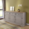 thumbnail image 3 of Bridge Brazil 65" Wood Buffet Sideboard Farmhouse - Corona Collection | Furniture Dash Gray wash stain, tops in antique brown color., 3 of 5