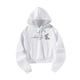 thumbnail image 2 of Sudadera con capucha para mujer Tops cortos Sudadera con cordón Sudaderas con capucha recortadas Trajes con sudadera con capucha Blanco M, 2 of 8