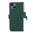 thumbnail image 4 of Nalacover for iPhone 14 Plus Synthetic Leather and Soft TPU Case,360 Protection Flexible Luxury Magnetic RFID Flip Wallet Card Slots Kickstand Shockproof Cover with Cute Pendant.Green, 4 of 8