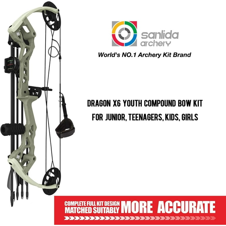 Sanlida Archery Dragon X6 Compound Bow Kit for Youth, Kids