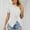 White, variant on Alllist Womens Tops White Solid Short Sleeve Crew Neck T-Shirts Ladies Tops And Blouses