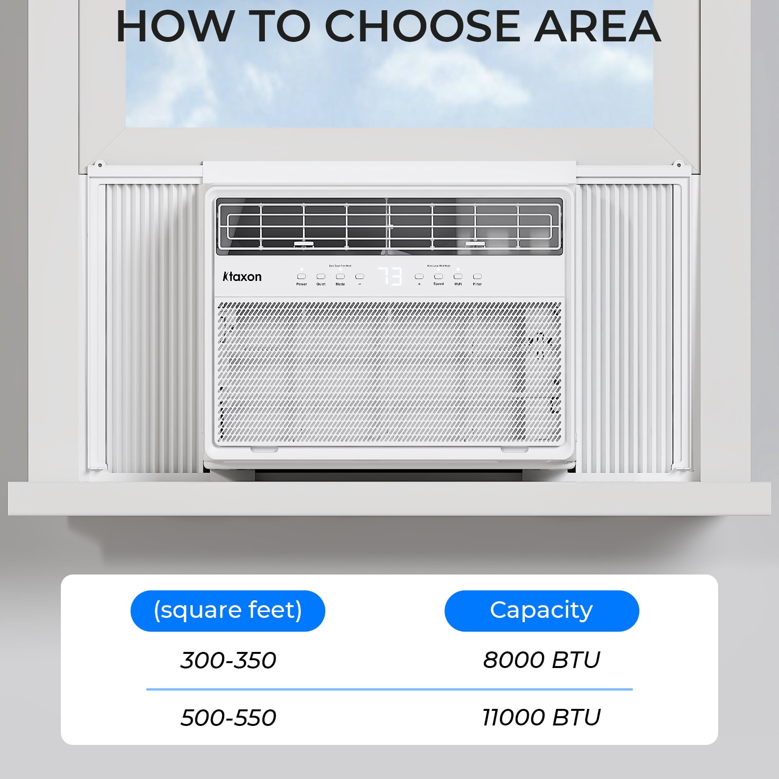Ktaxon WiFi Enabled 8000BTU inverter Window Air Conditioner With Heater And Remote, White