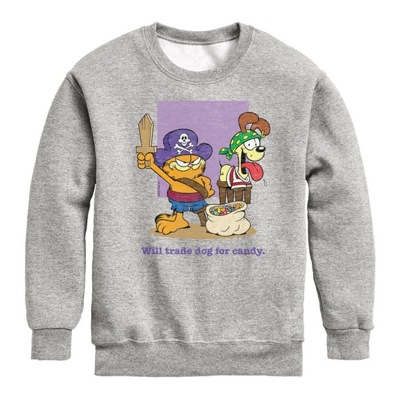Garfield - Will Trade Dog For Candy - Toddler And Youth Crewneck Fleece Sweatshirt