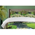 thumbnail image 4 of Ambesonne Spring Duvet Cover Sets, Flower Garden Grass Park, 2-Queen, Green and Brown, 4 of 7