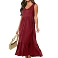 thumbnail image 4 of Coduop Women Sleeveless Swing Sundress Casual Flowy Tiered Loose Maxi Dress, 4 of 6